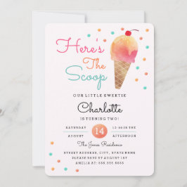 Eiscreme Party Kinder Rosa Geburtstagseinladung Einladung
