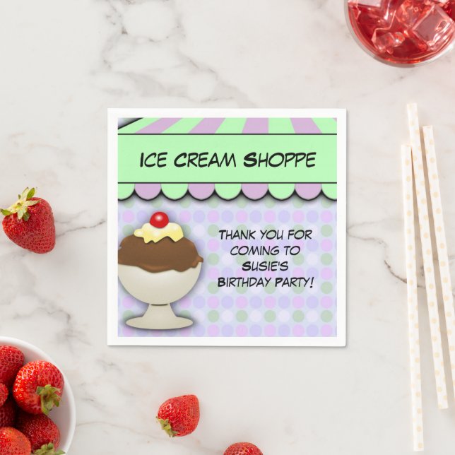 Eiscreme-Party, Pastel Sweet Shoppe Serviette (Beispiel)