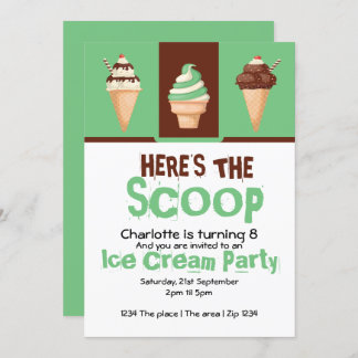 Eiscreme-Party Personalisiert Einladung