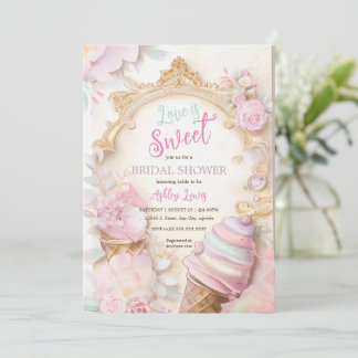 Eiscreme-Pastell-Eis-Bridal Einladung
