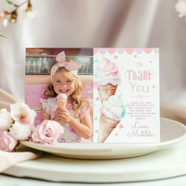 Eiscreme Pastell Geburtstag Foto Dank Karte