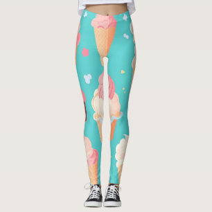 Eiscreme Pastellfarben Personalisiertes Muster Leggings