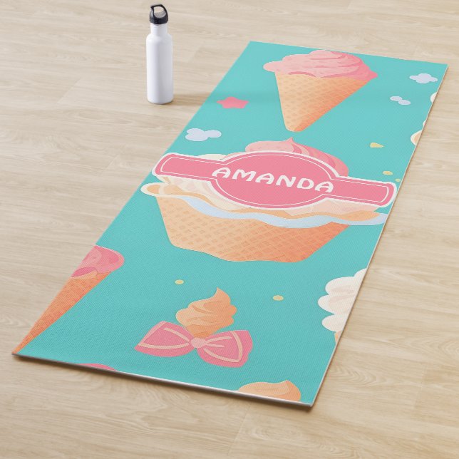 Eiscreme Pastellfarben Personalisiertes Muster Yogamatte (Beispiel)