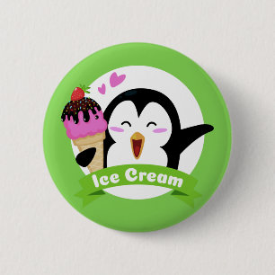 Eiscreme-Penguin-Knöpfe Button