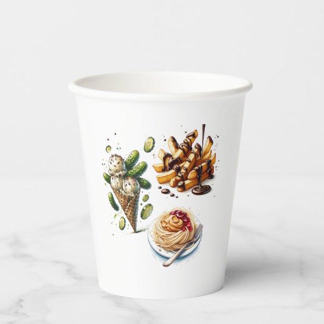 Eiscreme & Pickles Gewürzkräuter Kinderdusche Pappbecher (Vorderseite)