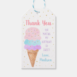 Eiscreme Pink Gold Pastell Geburtstag Vielen Dank Geschenkanhänger