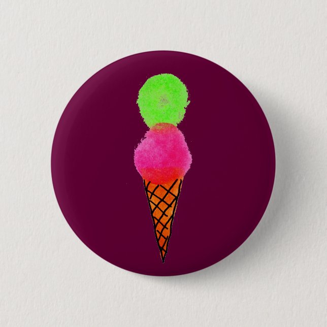 Eiscreme Pop Art Button (Vorderseite)