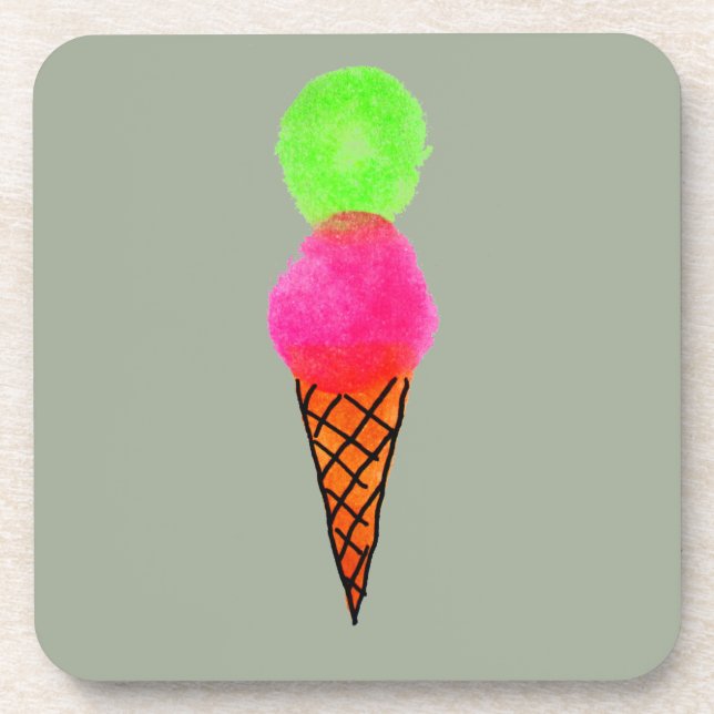 Eiscreme Pop Art Untersetzer (Vorderseite)