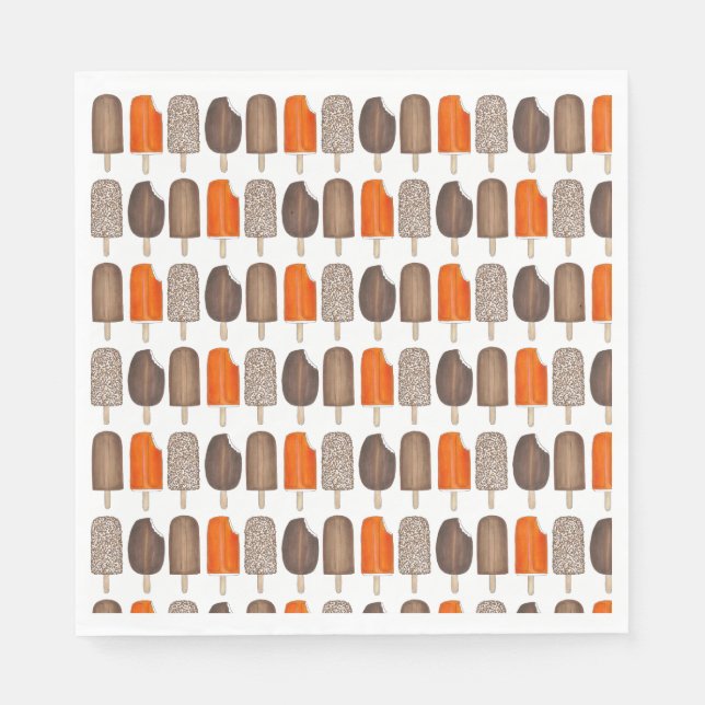 Eiscreme-Pop Bars Popsicle Creamsicle Fudge Serviette (Vorderseite)
