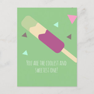 Eiscreme-Pop Sweet Birthday Name Postcard Postkarte