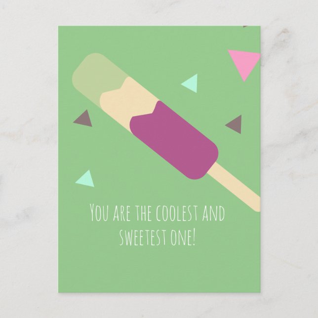 Eiscreme-Pop Sweet Birthday Name Postcard Postkarte (Vorderseite)