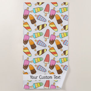 Eiscreme Popsicles benutzerdefiniertes Textilien Strandtuch