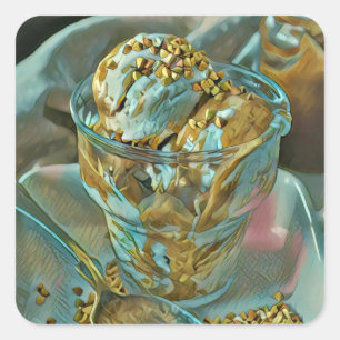 Eiscreme Quadratischer Aufkleber