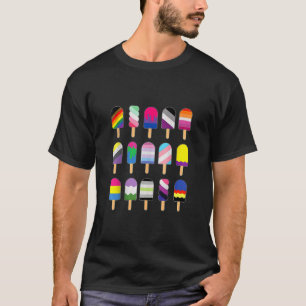 Eiscreme-Regenbogenflagge Funny LGBT Gay Lesbian P T-Shirt