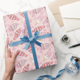 Eiscreme Retro Valentine's Wrapping Paper Geschenkpapier