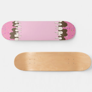 Eiscreme Rosa Zuckerguss Sprinklen Tropfen Skateboard