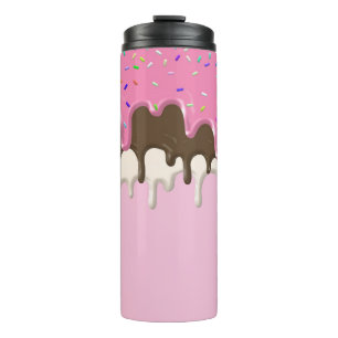 Eiscreme Rosa Zuckerguss Sprinklen Tropfen Thermosbecher