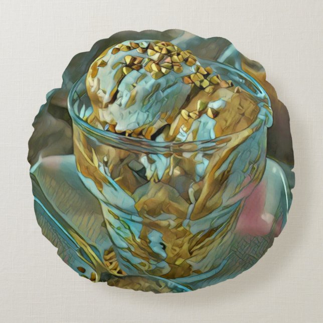 Eiscreme Rundes Kissen (Vorderseite)