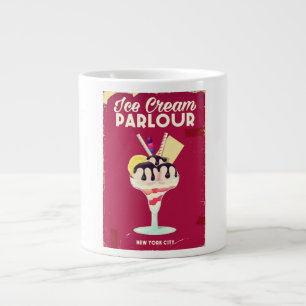 Eiscreme-Salon Vintages altes Zeichen Jumbo-Tasse
