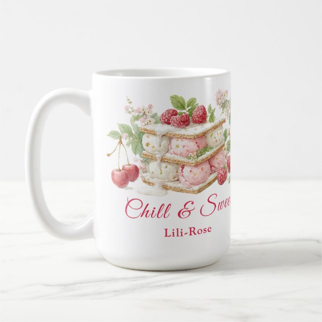 Eiscreme Sandwich Day Wasserfarbe Tasse Kaffee (Links)