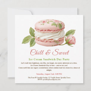 Eiscreme Sandwich Tag Wasserfarbe Einladung