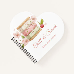 Eiscreme Sandwich-Tagesheft für süße Rezepte Notizbuch