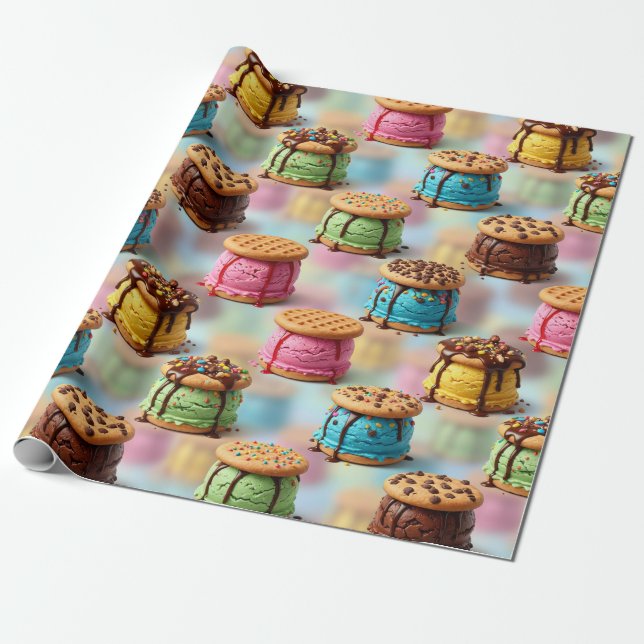 Eiscreme-Sandwiches-Verpackungspapier Geschenkpapier (Ungerollt)