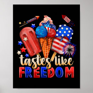 Eiscreme schmeckt wie Freedom 4. July American Fl Poster