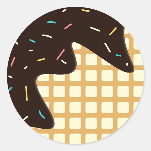 Eiscreme Schokolade Scratch Sommerkegel Muster Runder Aufkleber (Vorderseite)