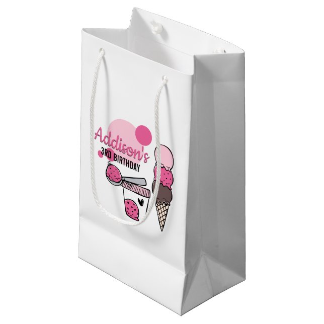 Eiscreme Scoop Geburtstagsparty Geschenktasche Kleine Geschenktüte (Vorderseite Schrägansicht)