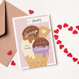 Eiscreme-Scoop-Klassenzimmer Valentinstag-Karte Einladung