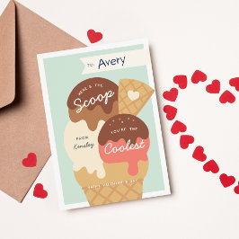 Eiscreme-Scoop-Klassenzimmer Valentinstag-Karte Einladung