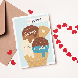 Eiscreme-Scoop-Klassenzimmer Valentinstag-Karte Einladung