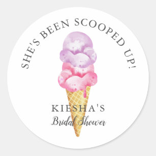 Eiscreme-Scoops als Hochzeitsdusche-Favorit Runder Aufkleber