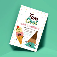 Eiscreme Scoops Kinder 2. Geburtstag Party lädt ei