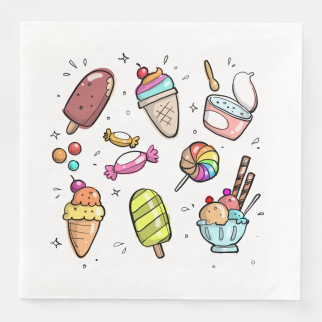 Eiscreme Serviette (Vorderseite)