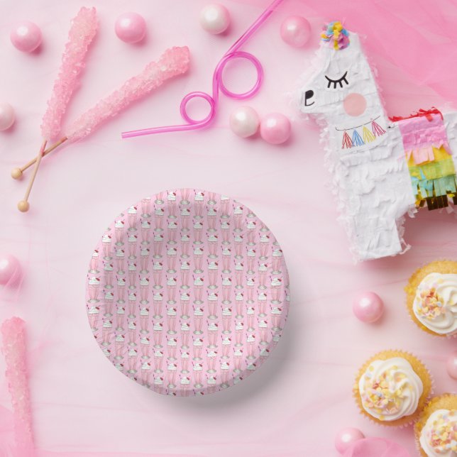 Eiscreme Shoppe Erdbeere Pink Shake Milkshake Pappteller (Party)