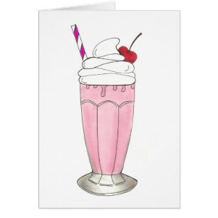 Eiscreme Shoppe Erdbeere Rosa Milkshake Feinschmec