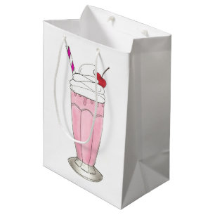 Eiscreme Shoppe Erdbeere Rosa Milkshake Feinschmec Mittlere Geschenktüte