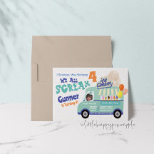 Eiscreme Sie schreien Vierten Geburtstag Einladung