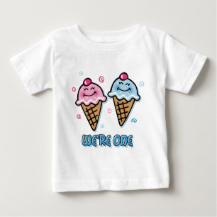 Eiscreme sind wir ein Junge u. Mädchen Baby T-shirt