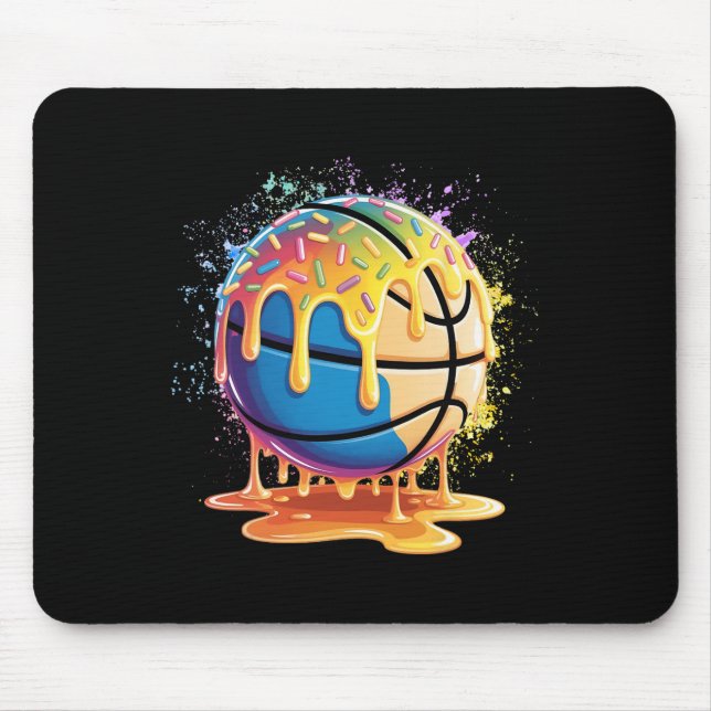 Eiscreme-Skelett-Tropf-Splatter-Malerei Skelett Tr Mousepad (Vorne)