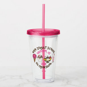 Eiscreme Social Banana Split Cone Sundari Shake Acryltrinkbecher