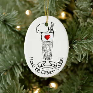 Eiscreme-Sodawasser-Tag Keramik Ornament