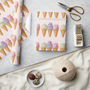Eiscreme-Sommer-Hochzeitsdusche-Favor Geschenkpapier