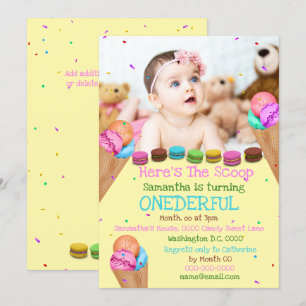 Eiscreme Sommerfest Foto Geburtstagsparty Einladung
