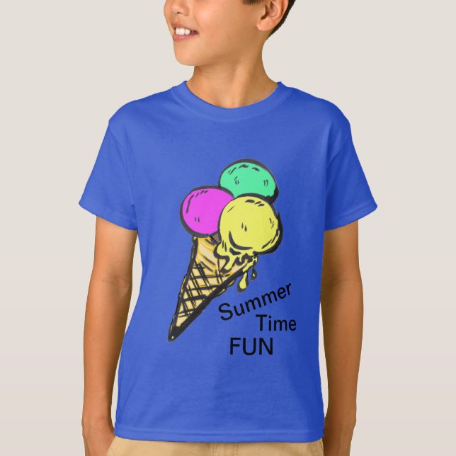 Eiscreme Sommerzeit Spaß T - Shirt (Vorderseite)