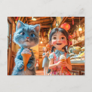 Eiscreme-Spaß am Laternenmarkt Feiertagspostkarte