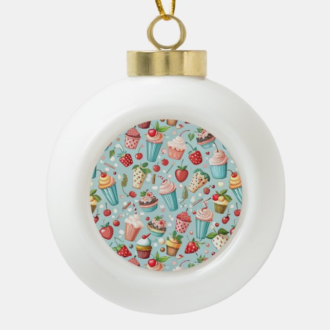 Eiscreme Spaß Keramik Kugel-Ornament (Vorderseite)