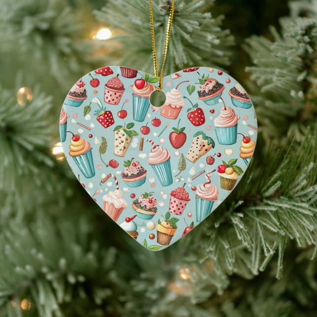 Eiscreme Spaß Keramik Ornament (Baum)